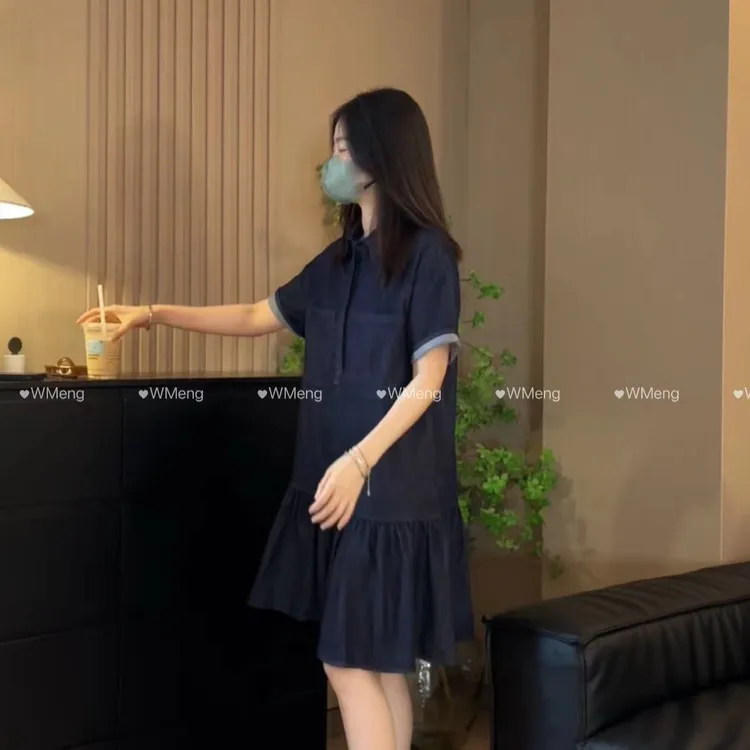 WMeng.【约定】小众设计师款显瘦薄料牛仔连衣裙JS-N-25052909