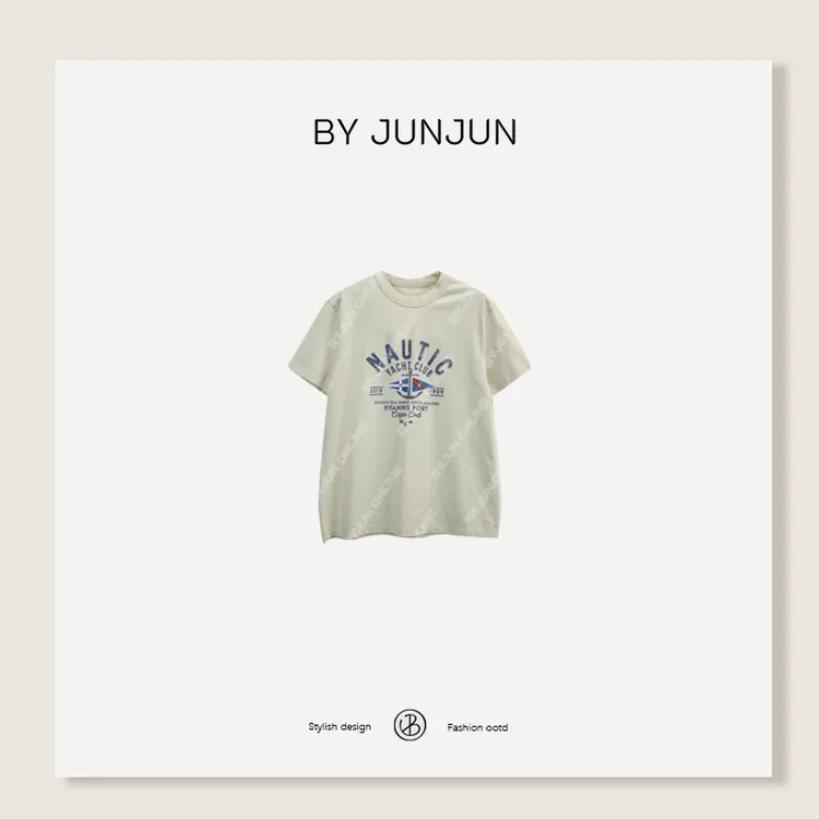 ByJunjun【环游欧洲】圆领短袖T恤韩系休闲百搭打底衫