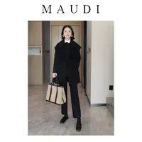MAUDI文艺西雅图秋冬新款高级感羊绒羊毛毛呢马夹大衣外套8266