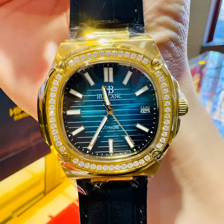 男士金表机械机芯足金999镶钻经典黄金手表奢华鹦鹉螺鹦鹉螺手表