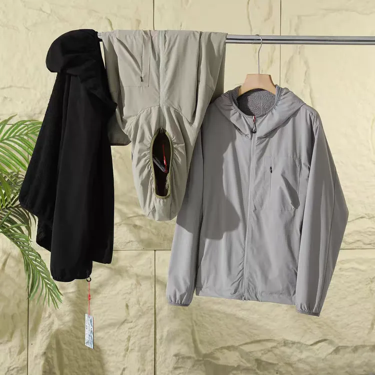 迪家同款连帽外套男防风耐磨保暖加绒夹克多口袋户外休闲上衣5615