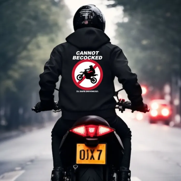 男士套头衫禁止翘头卫衣卫衣印花潮牌穿搭秋冬趣味机车风禁摩宽松