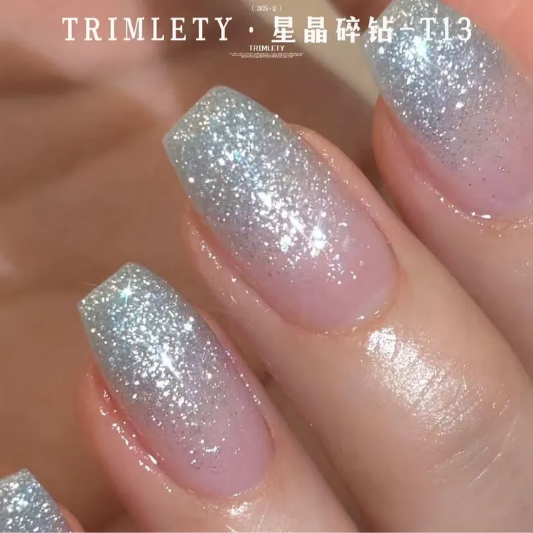 极光爆闪碎钻夏日显白冰透爆闪爆闪甲油胶碎钻甲油胶日式指甲油