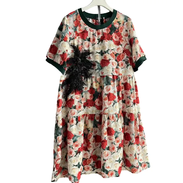 大码女装半袖连衣裙