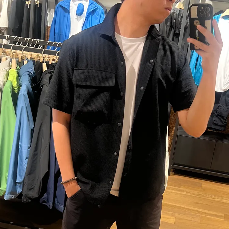 可隆25男士 衬衫短袖纯色 宽松速干透气 户外商务休闲百搭SCM601