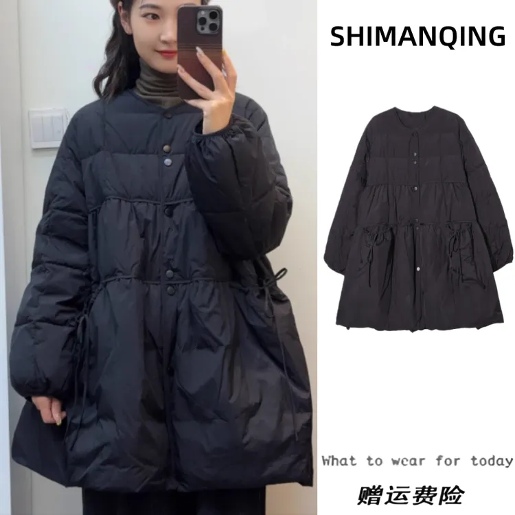 孕妇装秋冬新款爆款时尚韩版加厚娃娃裙减龄棉服外套宽松显瘦百搭