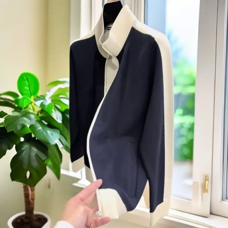 娜罗普西男装大码男士秋冬百搭时尚撞色开衫拉链针织立领长袖上衣