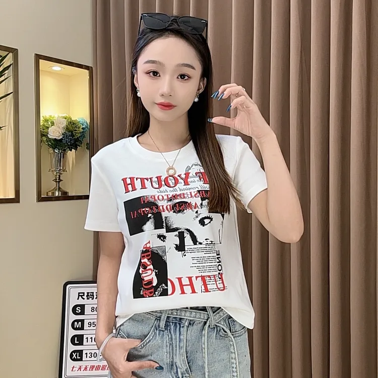 【摩登风情】5063#新款短袖T恤显瘦卡通休闲时尚圆领百搭半袖