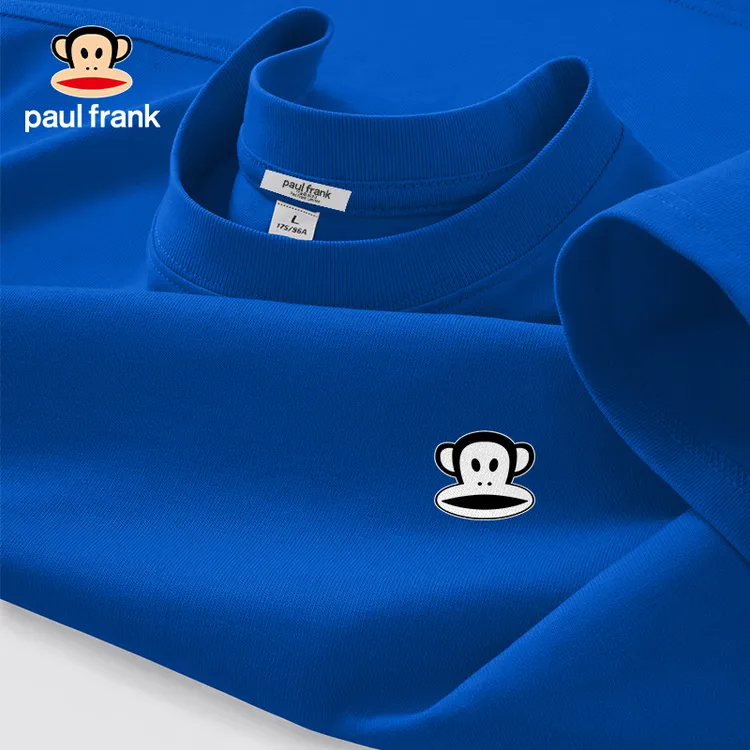 paul frank/大嘴猴克莱因蓝短袖t恤男2025夏季新款重磅纯棉半袖B