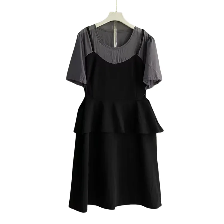 大码女装拼接连衣裙