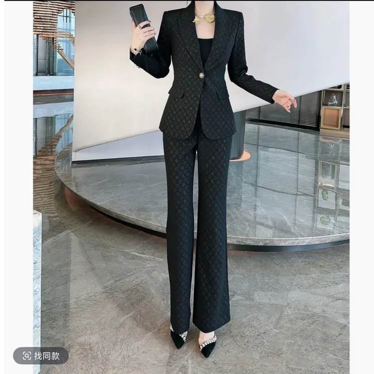 1364法式休闲风时尚套装时尚正装秋冬女装显瘦秋季阔腿
