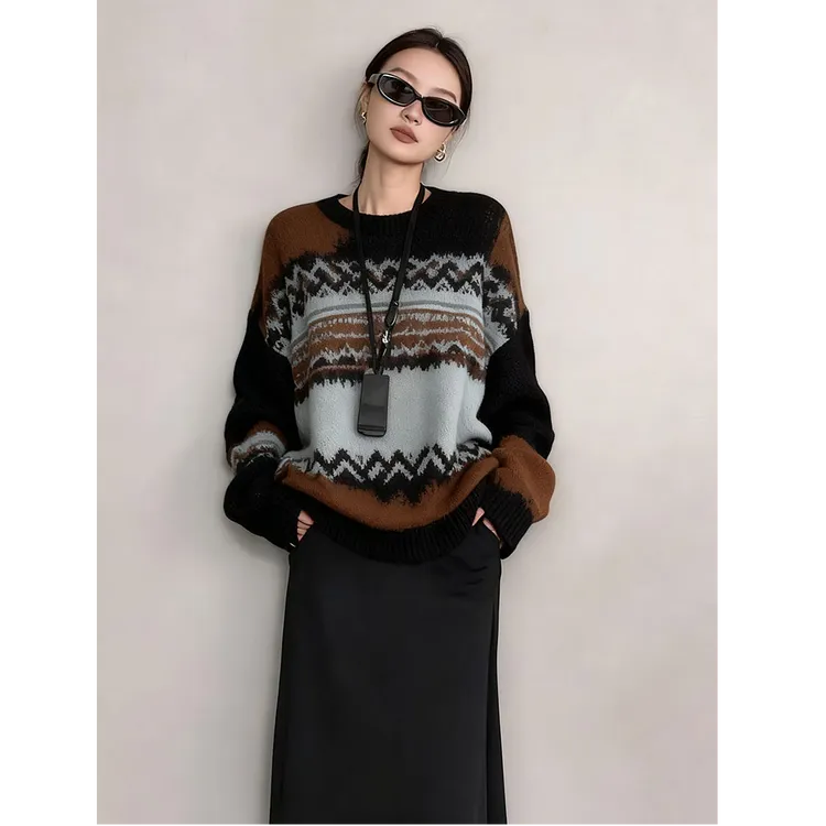 独特漂亮巨好看的冬季穿搭上衣2025新款韩系漂亮慵懒宽松针织毛衣