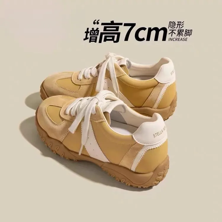 小个子内增高7cm德训鞋女2025新款秋季厚底运动鞋软底阿甘鞋