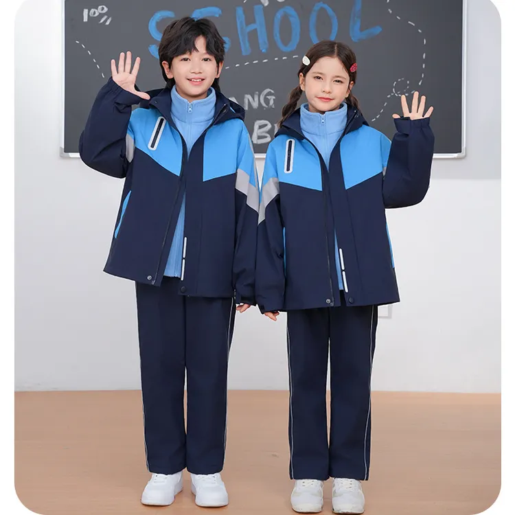 南昌中小学校服教育局指定统新款摇粒绒三件套高级舒适保暖校服