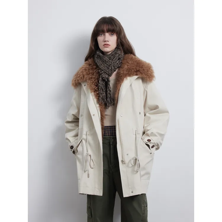 【ChicParka】付智恩 绿里奇迹 休闲抽绳中长款托卡羽绒派克服