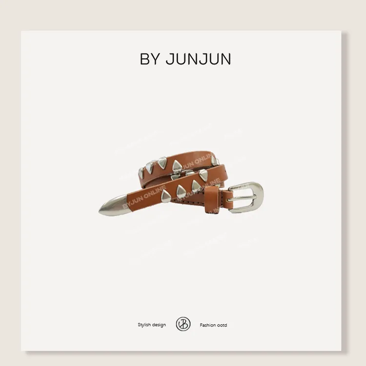 ByJunjun珺珺定制款铆钉牛皮腰带C25P1393