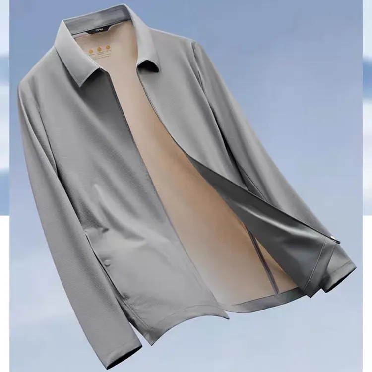 培蒙【防晒空调夹克】夏季翻领商务行政冰丝男士凉感透气防晒