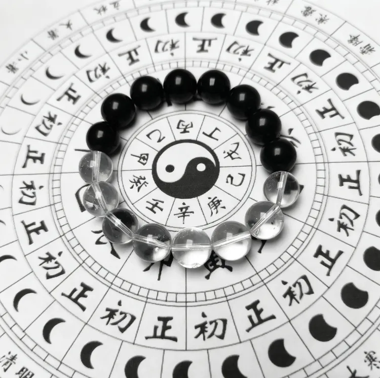 手链 上新【极】黑曜+白水手工设计款男女手串复古轻奢气质小众