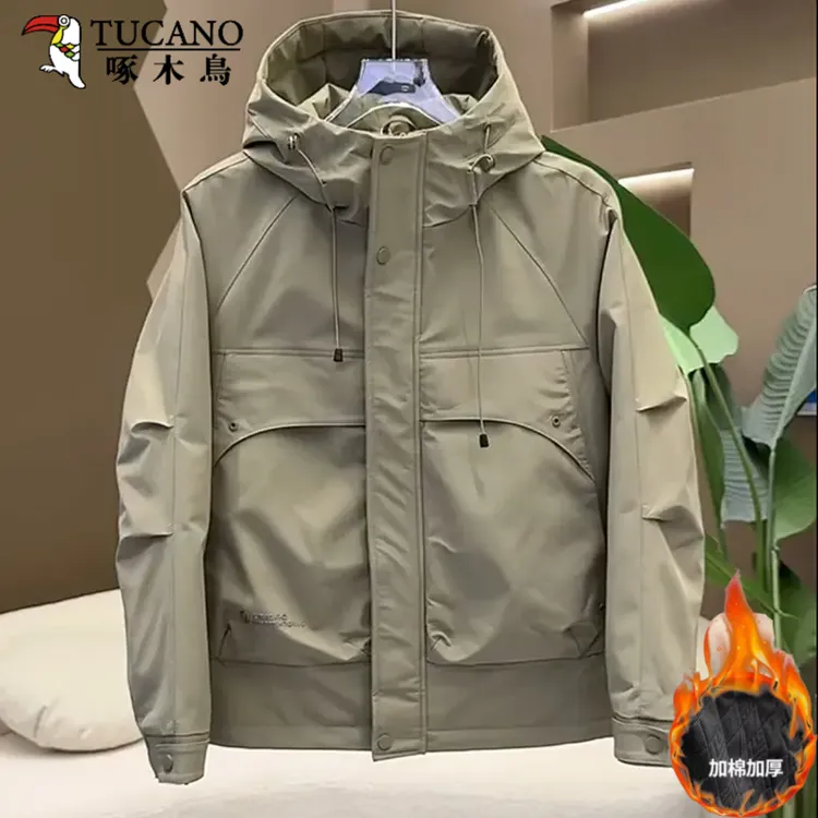 TUCANO/啄木鳥秋冬季男士休闲夹克休闲防风冲锋衣工装连帽外套