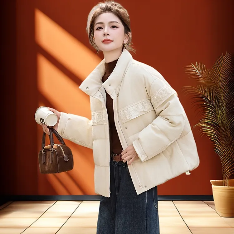 巨好看的立领短款羽绒服女款2025冬装新款时尚洋气轻薄白鸭绒外套