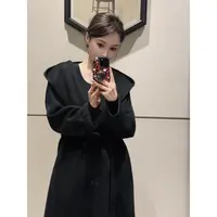 【曼文kiki】时髦至简 长款连帽双面呢羊绒大衣 25Q1152