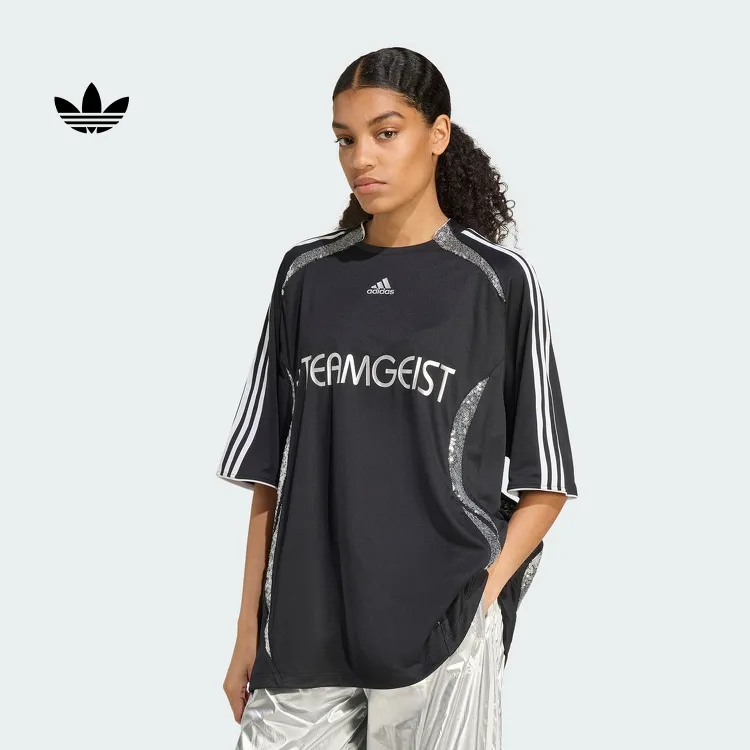 Adidas阿迪达斯三叶草【官方正品】女子足球运动宽松短袖球衣KE9792