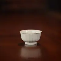 【文堇堂】宋式美学 草木灰釉 莲颂杯   042
