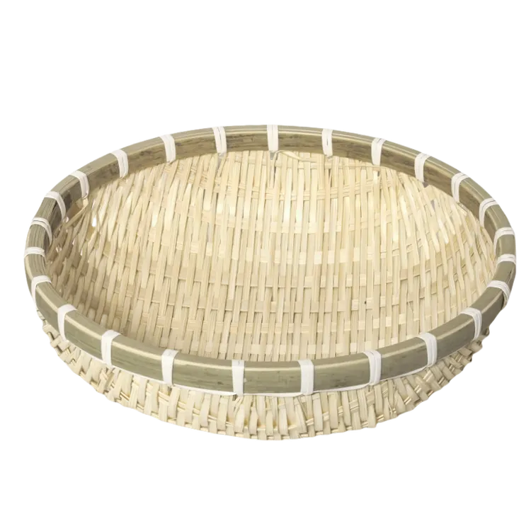 竹编馍筐果篮晾晒筛子工艺竹箩储物圆筐竹筛子圆竹篮手工家用商用