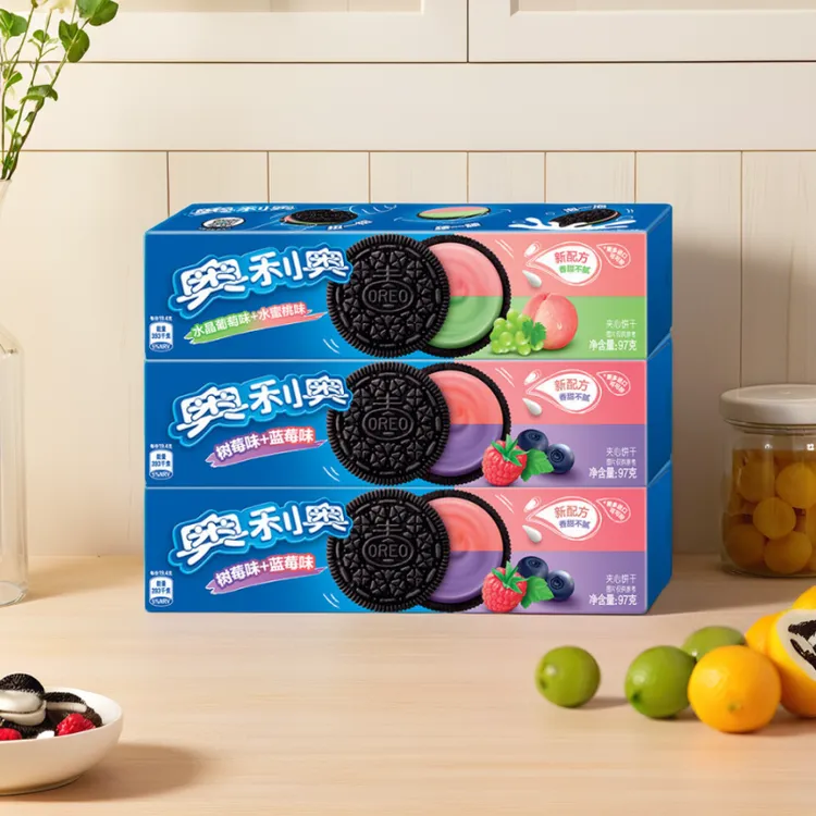 奥利奥夹心饼干缤纷双果味97g多盒/97g×3盒美味休闲零食下午茶