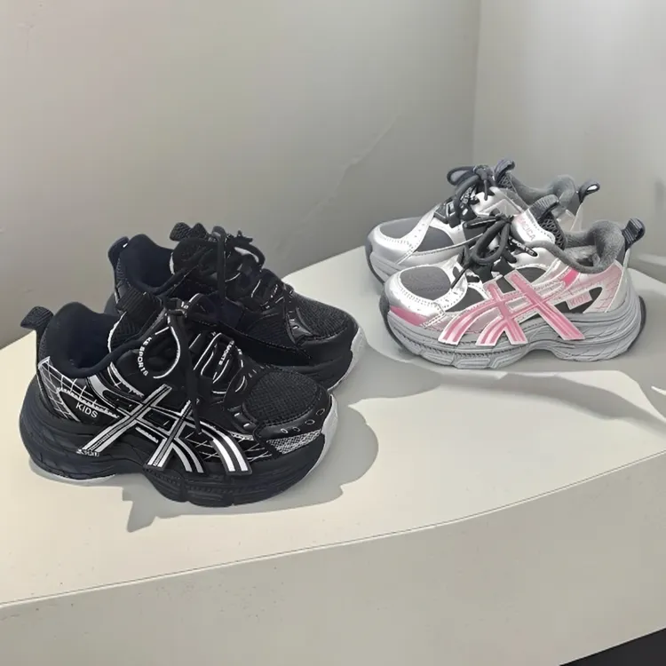 富宝龙儿童潮款加绒二棉男童女童时尚潮款百搭魔术贴运动老爹鞋31