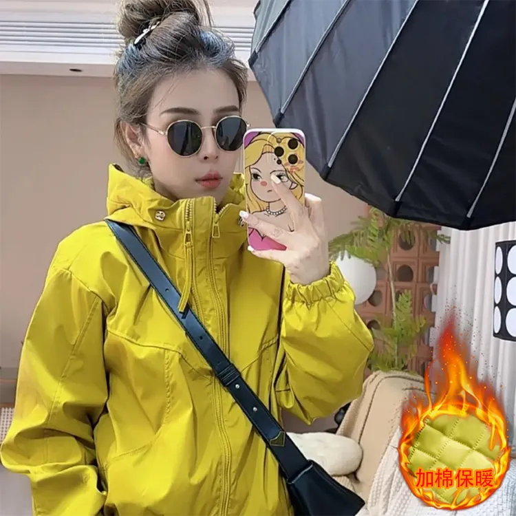 【加厚加棉】冲锋衣女春秋季短款外套运动新款爆款洋气夹克女上衣