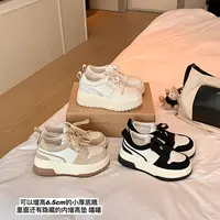 【sheii苏茵茵】筷子腿~6.5cm内增高厚底板鞋女小白鞋E5207040