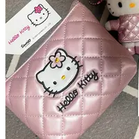 粉嫩kt猫零钱包hello Kitty刺绣化妆包卡包便携小收纳包可爱小包