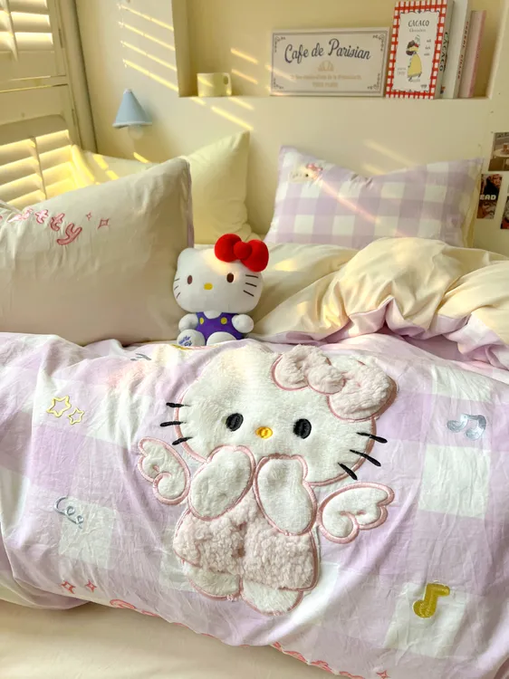 卡通被套四件套可爱柔软亲肤床单被套单人学生宿舍三件套春夏床品