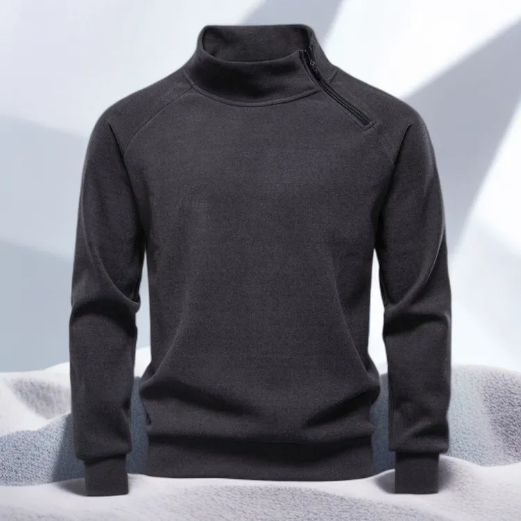 半高领拉链男士德绒打底衫男秋冬冬季卫衣保暖内搭双面绒长袖t恤