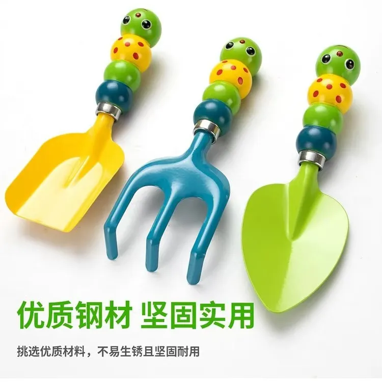 种花小铁铲儿童种植工具挖土挖沙小铲耙子玩具赶海沙滩桶园艺铲子