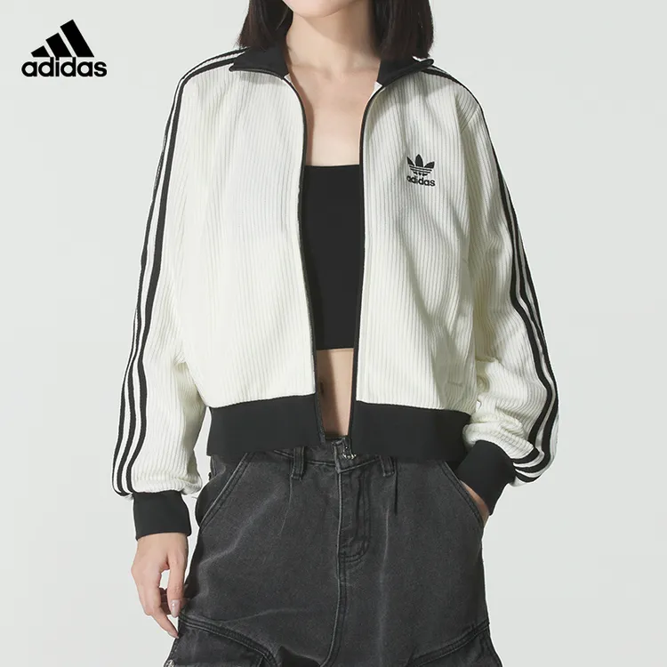 【流光风】阿迪达斯三叶草外套女装潮流时尚华夫格夹克运动服KC2649