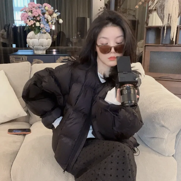 【悦悦专属】时尚洋气冬季爆款泡芙保暖方格龟背白鸭绒外套Y1141