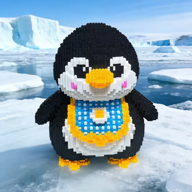 超大颗粒积木萌趣企鹅摆件益智拼装玩具网红同款手工立体拼图