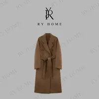 【容雨RYHOME】卡萨布兰卡式经典双排扣牦牛绒长款大衣243W2034