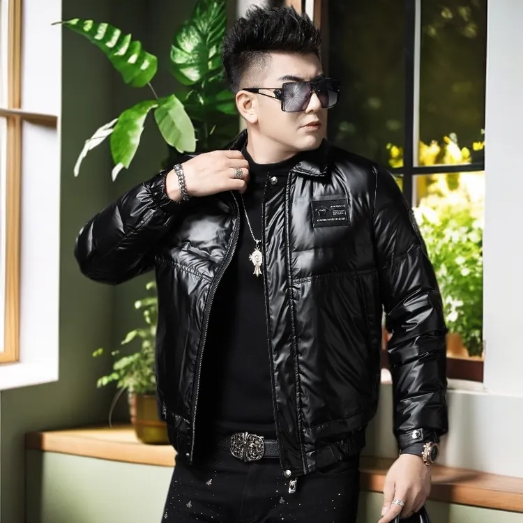 娜罗普西新款男士可拆卸翻领羽绒服冬季潮牌白鸭绒外套保暖防寒服