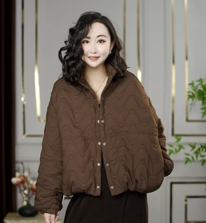 新款冬季时尚洋气休闲保暖舒适加棉加厚显瘦棉服