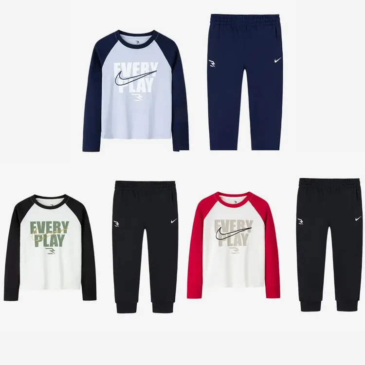 NIKE 3BRAND大童印花柔软休闲运动长袖套装RWN-T8-1239