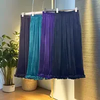 九月 木耳花边丝绒裤    气质显瘦修身百搭休闲九分直通库