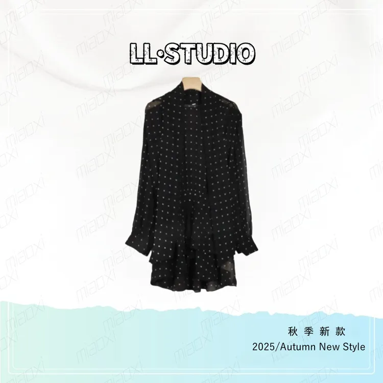 妙兮·LL秋季新款中裙夏季圆领波点时尚连衣裙*20251996