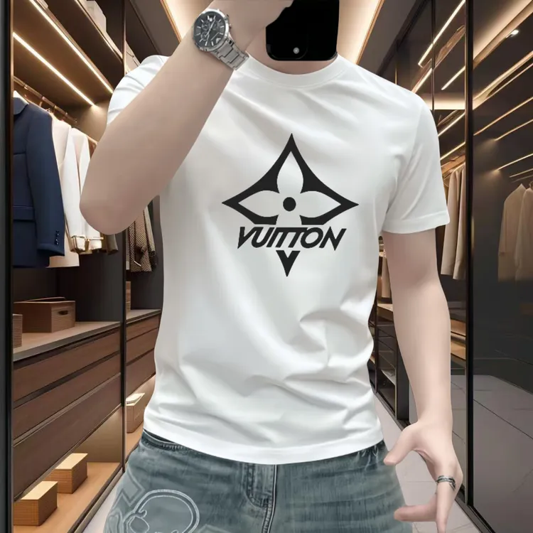 美式痞帅潮款圆领夏季凉感短袖男士百搭透气T恤休闲印花宽松上衣