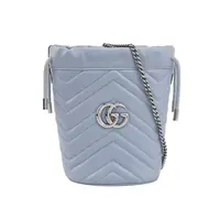 99新 GUCCI/古驰 思斯专属 古驰蓝色马蒙水桶 THCI4121