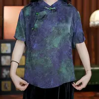 异色(上衣)薄款夏季复古重磅时尚气质新中式百搭女装X