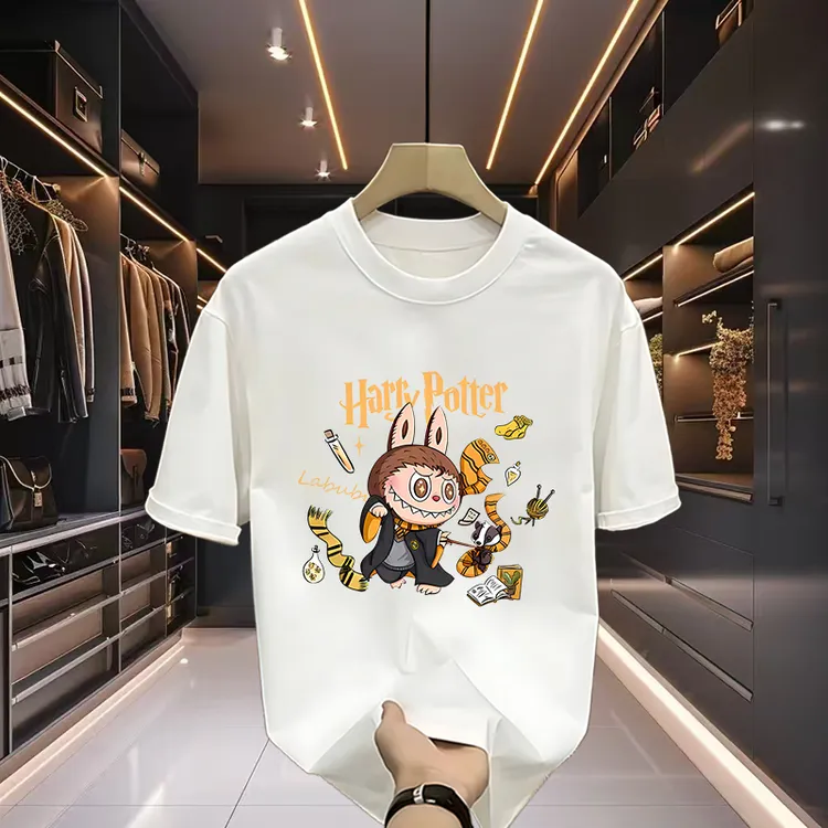 【Harry Potter】2025重磅纯棉时尚轻奢T恤圆领男女款卡通印花衫ins