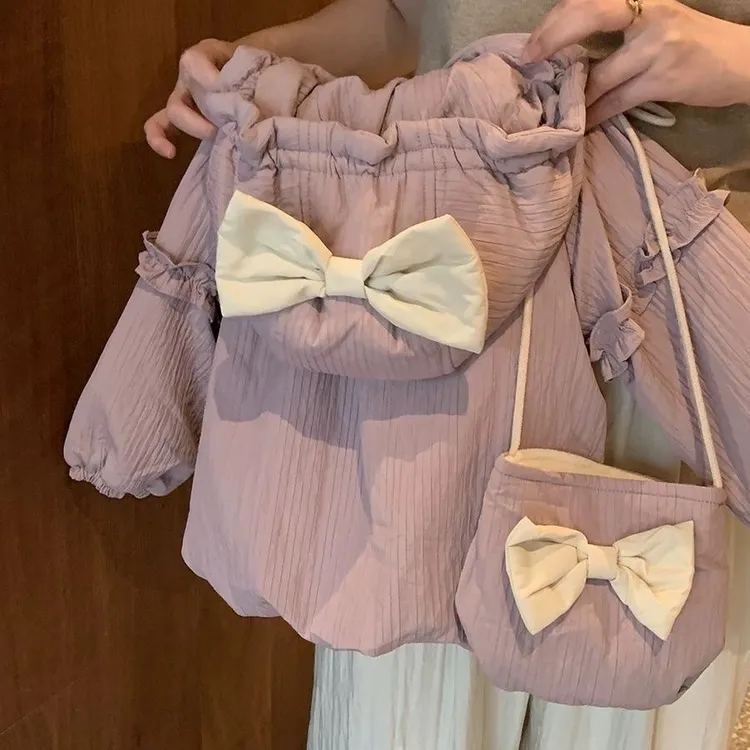 女童加绒加厚外套2025新款韩系冬装小童女宝宝洋气公主风衣外套